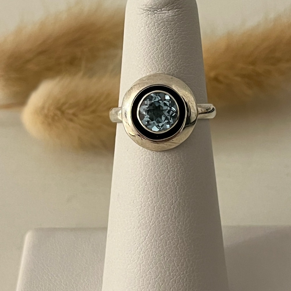 925 Solid Sterling Silver Blue Topaz Gemstone Rin… - image 8